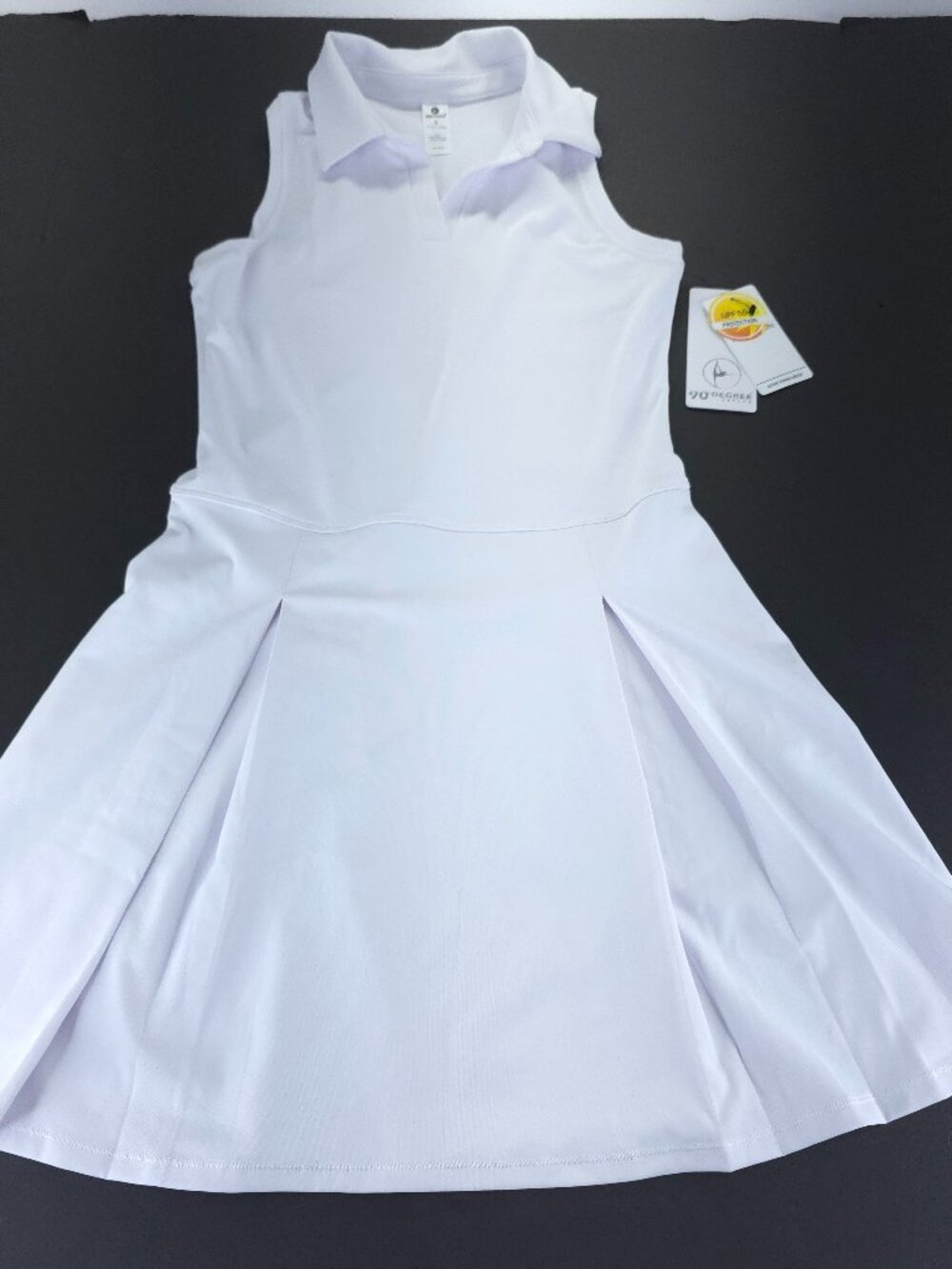 90 Degree By Reflex Sleeveless Tennis Dress Pleated UPF 50